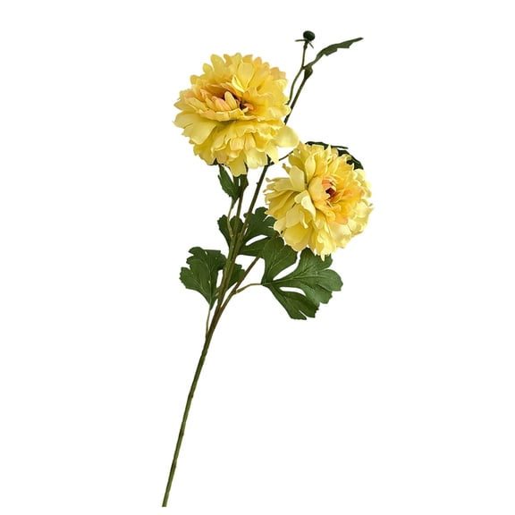 High-End Artificial Peony and Ranunculus Flower Stems, Bendable Leaves, Home Living Room Hotel Decorative Display, Photography Prop Faux Flowers, Maintenance-Free Long-Lasting Greenery Decor