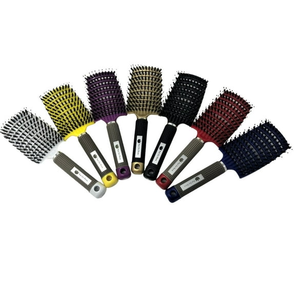 High End Beauty Boar Bristle And Nylon Curved Vented Hair Brush