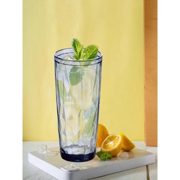 High End Color Water Cup with Pattern Acrylic Colorful Drinking Cup for Dining Bar Kitchen 5.5x2.8x2.8in 1pc