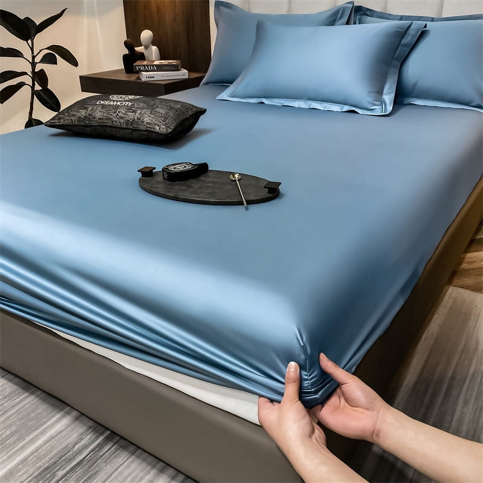 High End Egyptian Cotton Fitted Sheet Solid Color Bed Linen Sheets