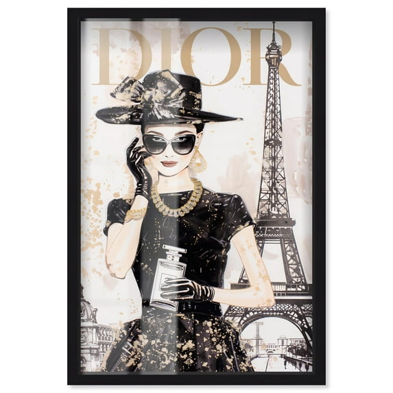 High End Elegance Shadowbox Print Fashion Art by Art Remedy, Black Frame, 24 x 36