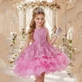 thumbnail image 1 of High End Girls Evening Dress with Rose Sequins Puffy Design for Childrens Birthday Party Ages 6 to 13 Years Girls Summer Dress Cassual Formal Dresses Cute Sun Dresses, 1 of 8