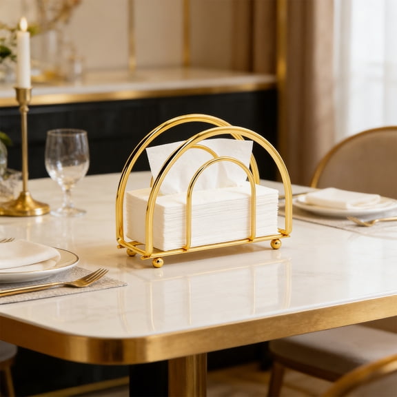 High-End Glass Tissue Box for Kitchen, Bathroom, Living Room - Sturdy, Waterproof, Elegant Design for Easy Tissue Access and Stylish Decor Gold