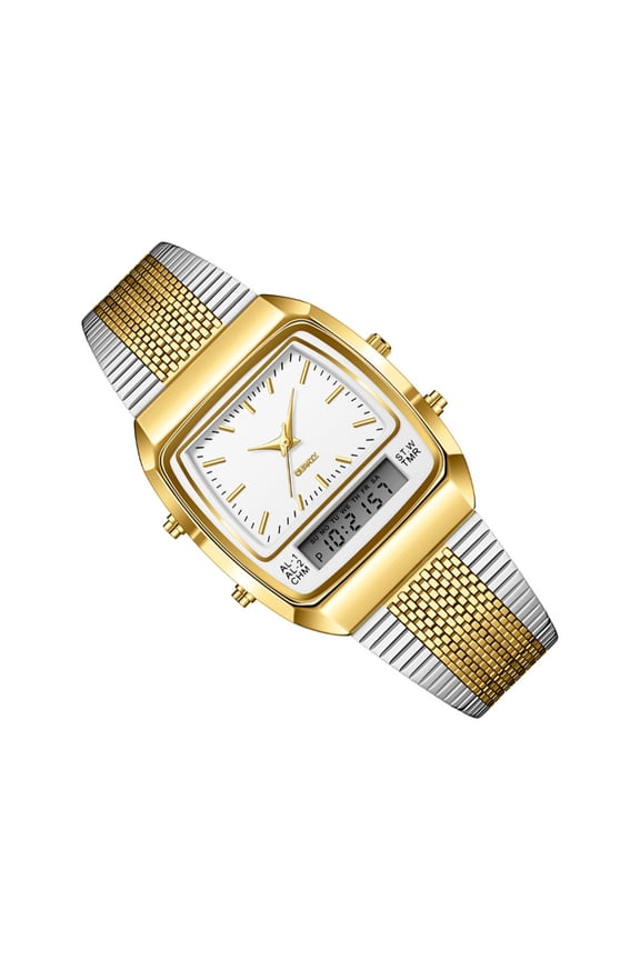High End Men Analogue Watch with Precise Movement Water Resistant Double Display for Casual Wear and Valentines Gifting
