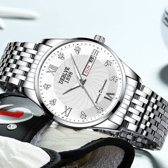 High-End Men's Business Watch - Fashionable, Automatic Movement with Calendar, Luminous & Water-Resistant