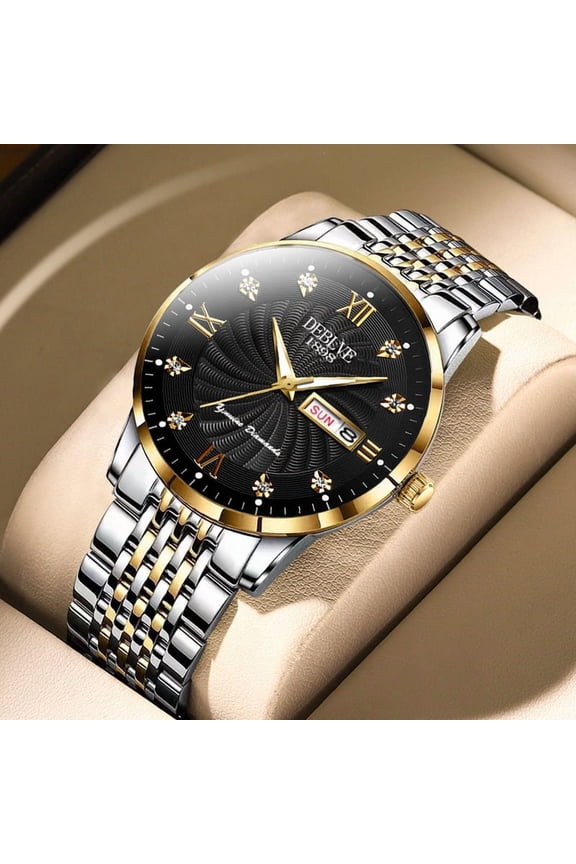 High-End Men's Business Watch - Fashionable, Automatic Movement with Calendar, Luminous & Water-Resistant