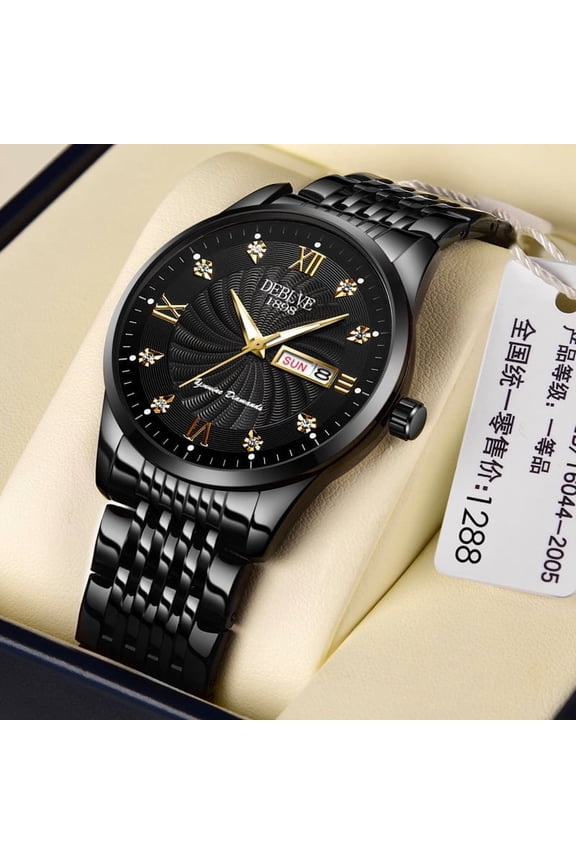 High-End Men's Business Watch - Fashionable, Automatic Movement with Calendar, Luminous & Water-Resistant