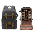thumbnail image 1 of High-End Men's SLR Camera Backpack USB Large Camera Bag Waterproof Waxed Canvas Backpack Professional Camera Drone Backpack Outd (Darkgray3), 1 of 7