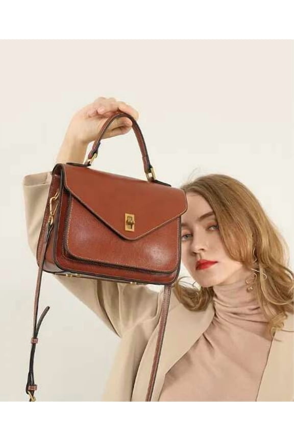 High-End Minimalist Female Satchel - Real Leather Single-Shoulder and Messenger Bags