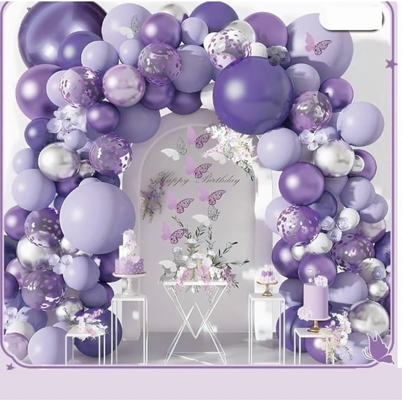 High-End Purple Balloon Decoration Set - Elegant Party Supplies for Anniversaries, Birthdays, and Celebrations