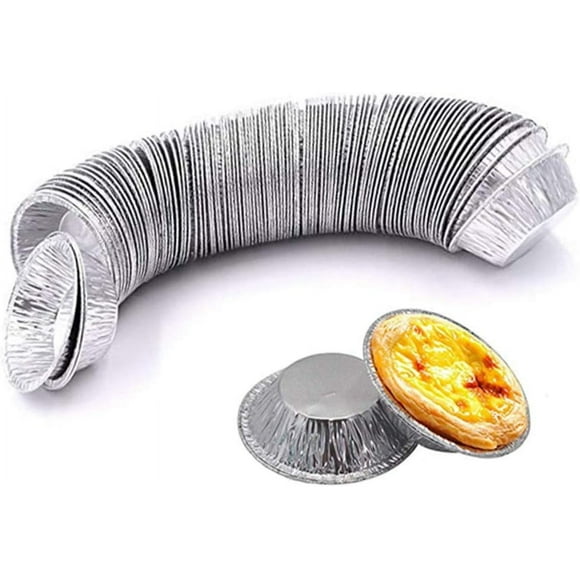 High-End Restaurant Use Baking Molds, Mini Pans With Easy Release And Sturdy Grip For Disposable Baking, Recyclable Aluminum Oilproof Waterproof, Silver Tone 250 Pcs