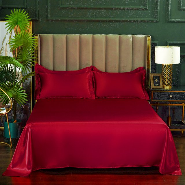 High End Satin Sheets Soft And Comfortable Solid Color Sheets Luxurious