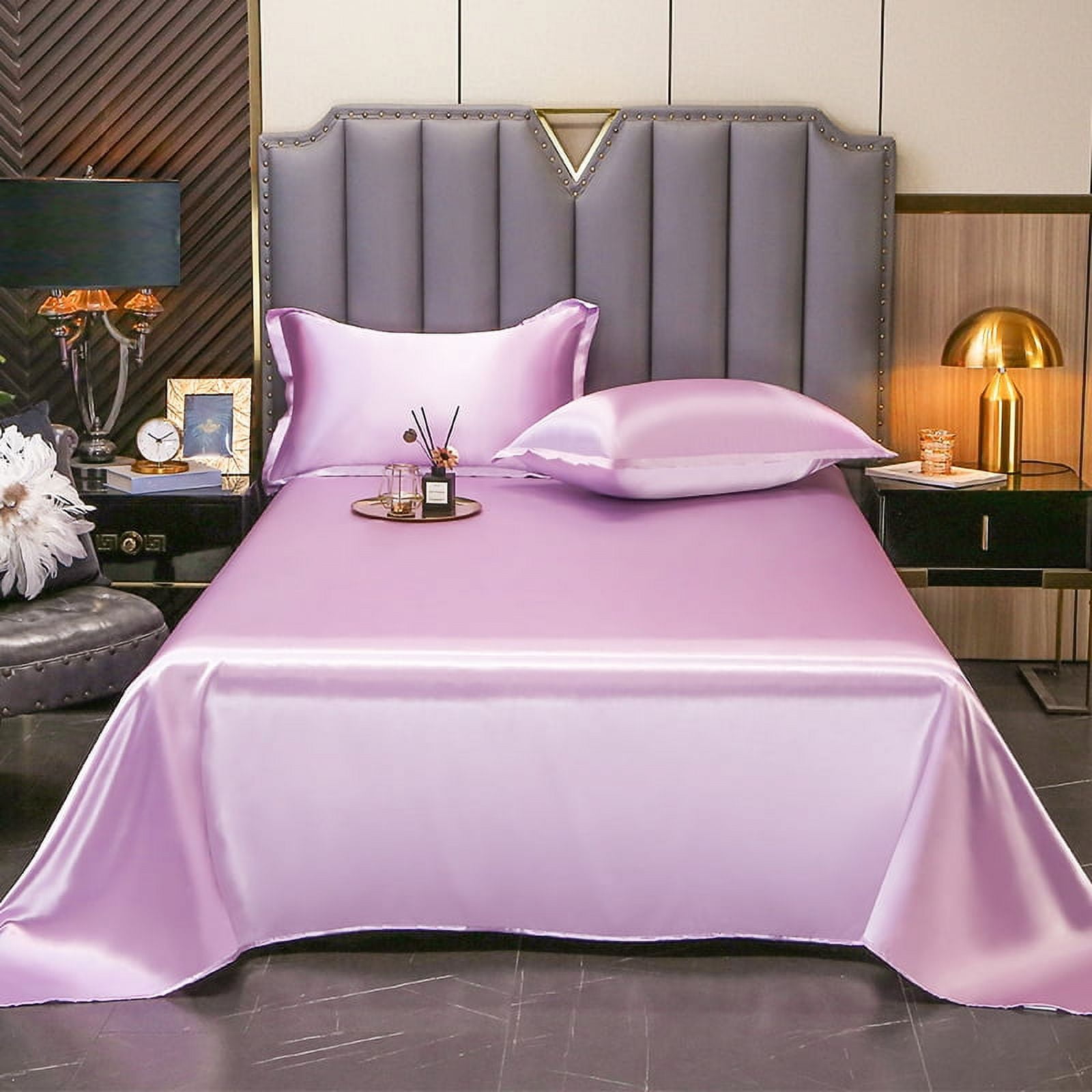 High End Satin Sheets, Soft And Comfortable Solid Color Sheets