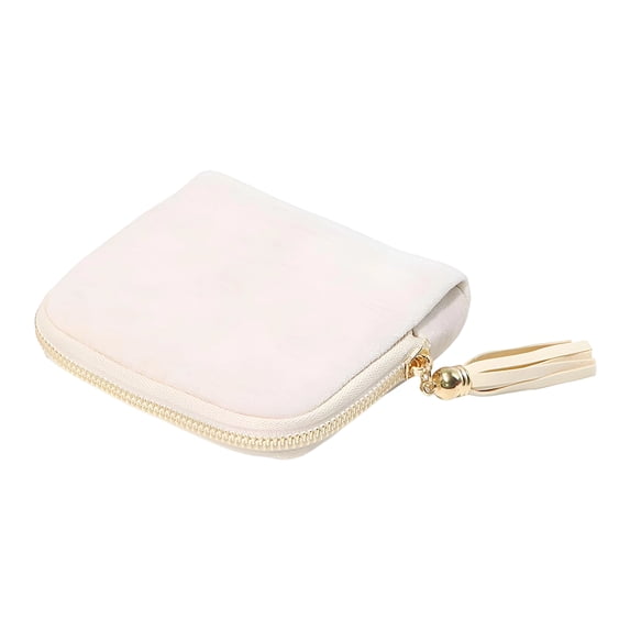 High-End Tassel Storage Bag - Zipper Jewelry Pouch for Rings Necklaces Earrings Bracelets, Soft Fabric Anti-Tear, Durable for Travel Home