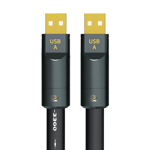 High End USB A to USB A Cable 6N Single Crystal Coppered Cored Advanced Shielding Technology Clear Delivery