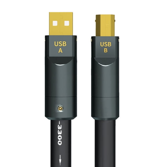 High End USB A to USB B Cable 6N Single Crystal Coppered Cored Advanced Shielding Technology Clear Signal Delivery