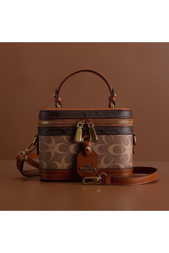 High-End Women's Bucket Bag - Fashion Color Block Design, Versatile Lunch Box Style Purse for Shoulder/Crossbody/Handheld Use