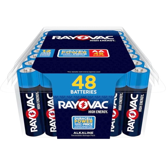 High Energy AA Batteries (48 Pack), Alkaline Double AA