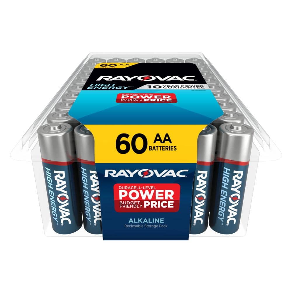 High Energy AA Batteries (60Pack), Double A Alkaline Batteries