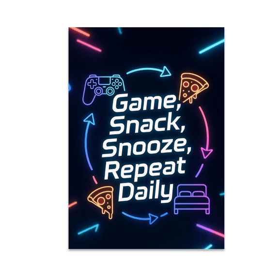 High-Energy Gaming Decor - Gamer Enthusiast - 13x19 Poster Print