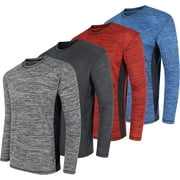 High Energy Men's Athletic T-Shirt - 4 Pack Long Sleeve Moisture Wicking Workout T-Shirt (S-3XL)