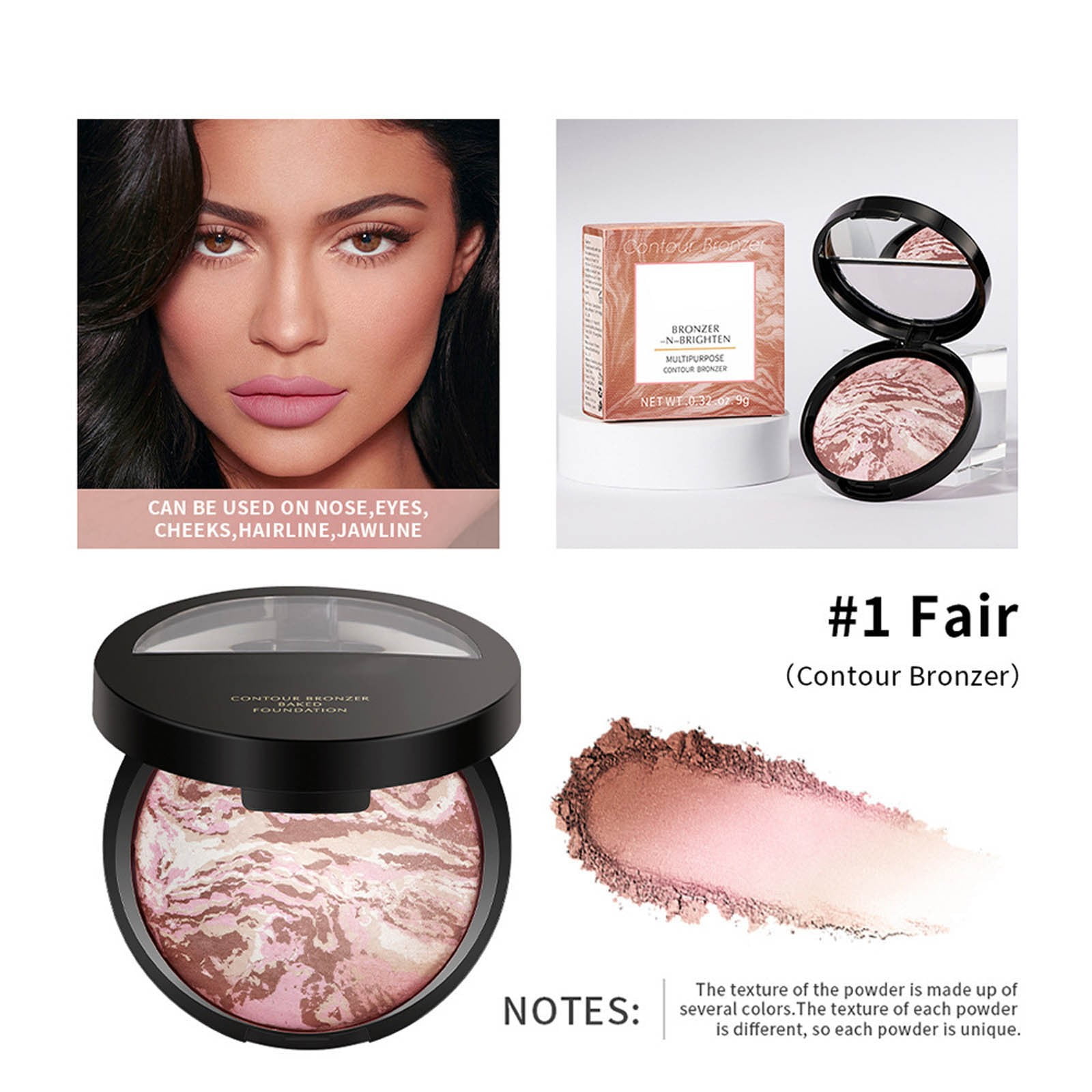 High for Face Ink 05 Glam Girl Makeup Heart Makeup Stamp Photo Focus Foundation Baked Powder