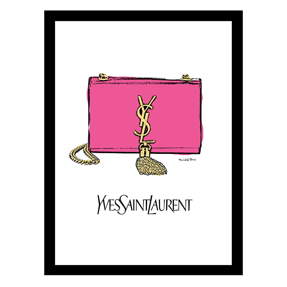 Pink and Gold Fashion Handbag Framed Print for Kids
