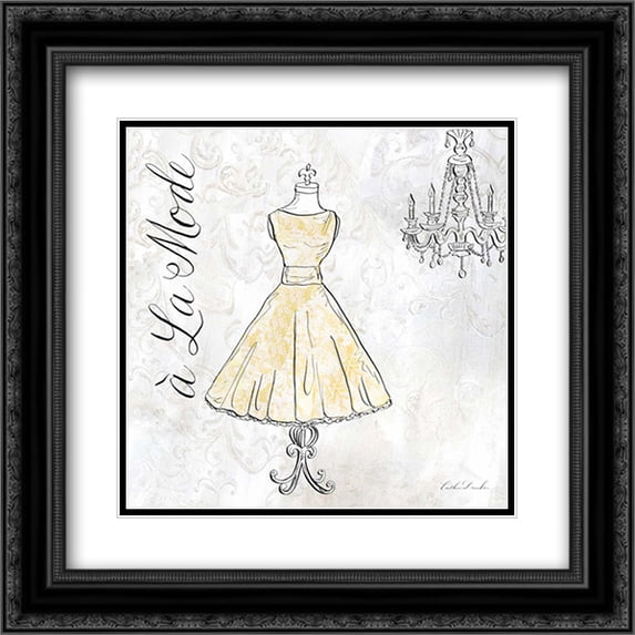 High Fashion III 2x Matted 20x20 Black Ornate Framed Art Print by Dundon, Caitlin
