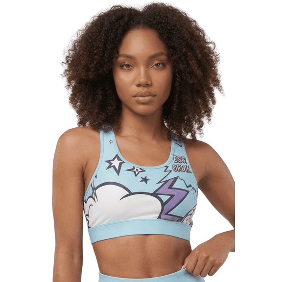 Women’s High Fashion Printed Sports Bra, Moisture Wicking Activewear