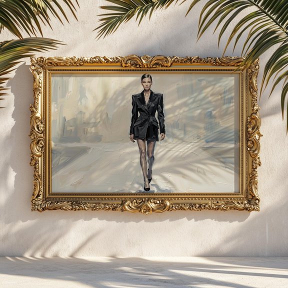High Fashion Runway Model Minimalist Chic Modern Decor, Unframed Paper Print