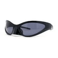 thumbnail image 1 of High Fashion Trendy Wrap Around 90s Sport Plastic Sunglasses All Black, 1 of 4