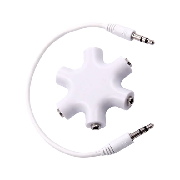 High Fidelities 5 Way Headphone Splitter 3.5mm Auxes Port Expander For Music Sharing PVC Cable NoiseFree Music