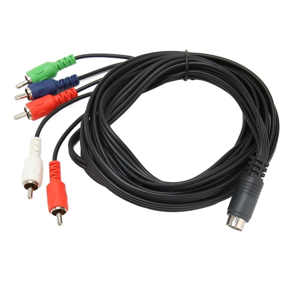 High-Fidelity 10 Pin DIN to 5 RCA AV Splitter Component Cable for TVs, Mini 10PIN DIN to 5-RCA Audio Video Replacement Connection Cord (1.8m / 5.9 ft)