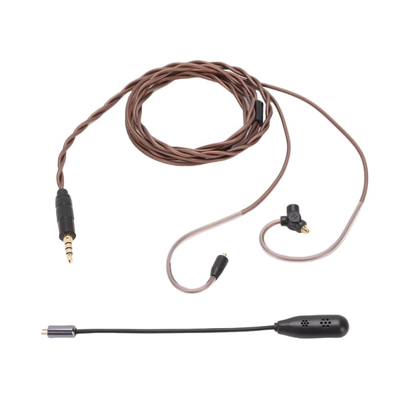 High-Fidelity MMCX to 3.5mm Earphone Replacement Cable with Detachable Microphone, 3.9ft Premium Oxygen-Free Copper Audio Wire Upgrade for In-Ear Monitors, 120cm Universal IEM Cord
