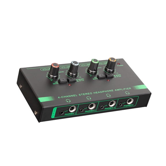 MultiChannel Stereo Sound Splitter Headphone Amplifiers With 3.5Mm/6.35Mm Port Lighting For Music Production Teaching