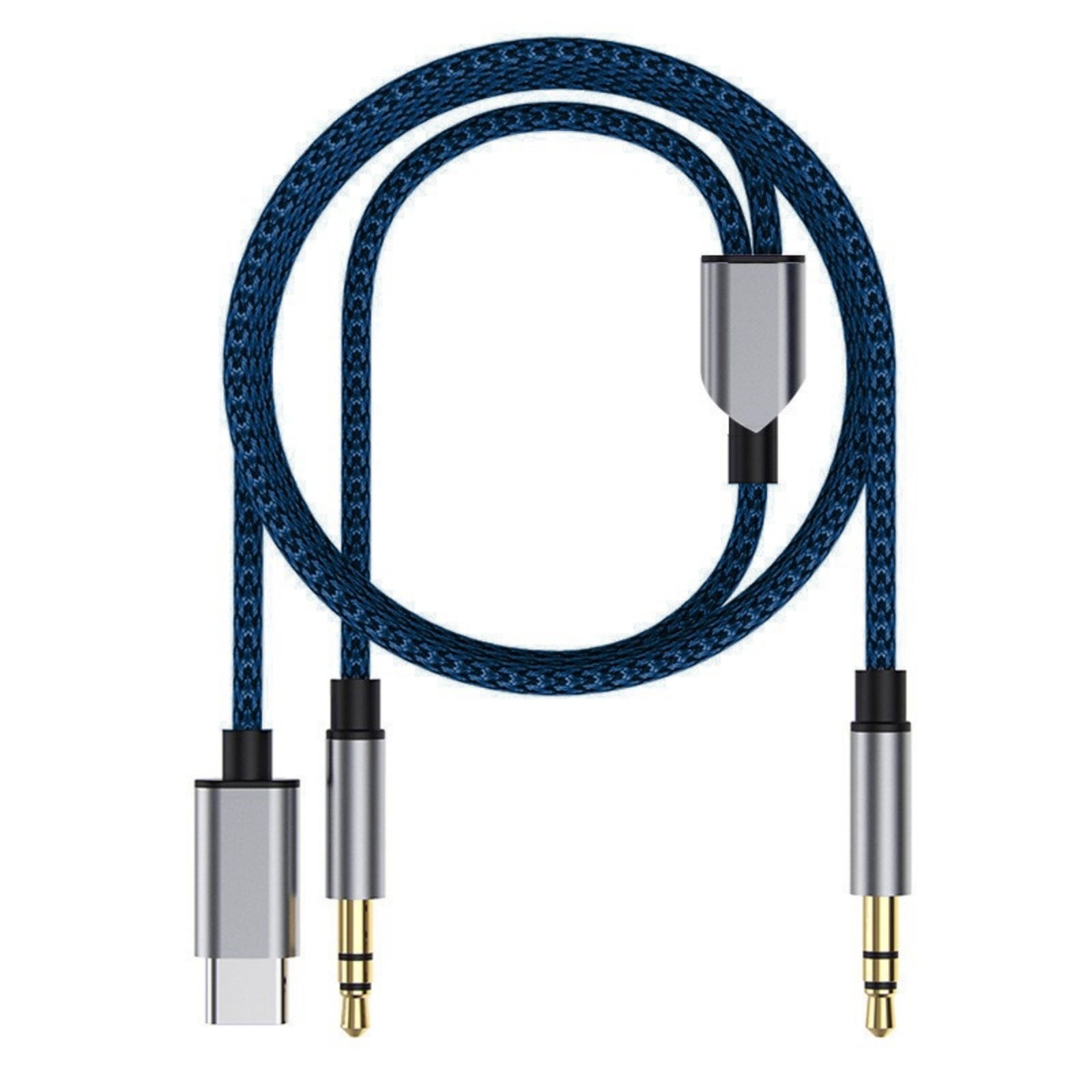 High Fidelitys Type C to Double 3.5mm Cable for Music and Calls in Car Clear Sound Stereo Splitter Wire 120cm