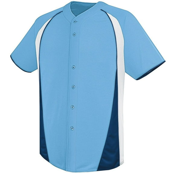 High Five 2XL Mens ACE FULL BUTTON JERSEY Columbia Blue/White/Navy 312220