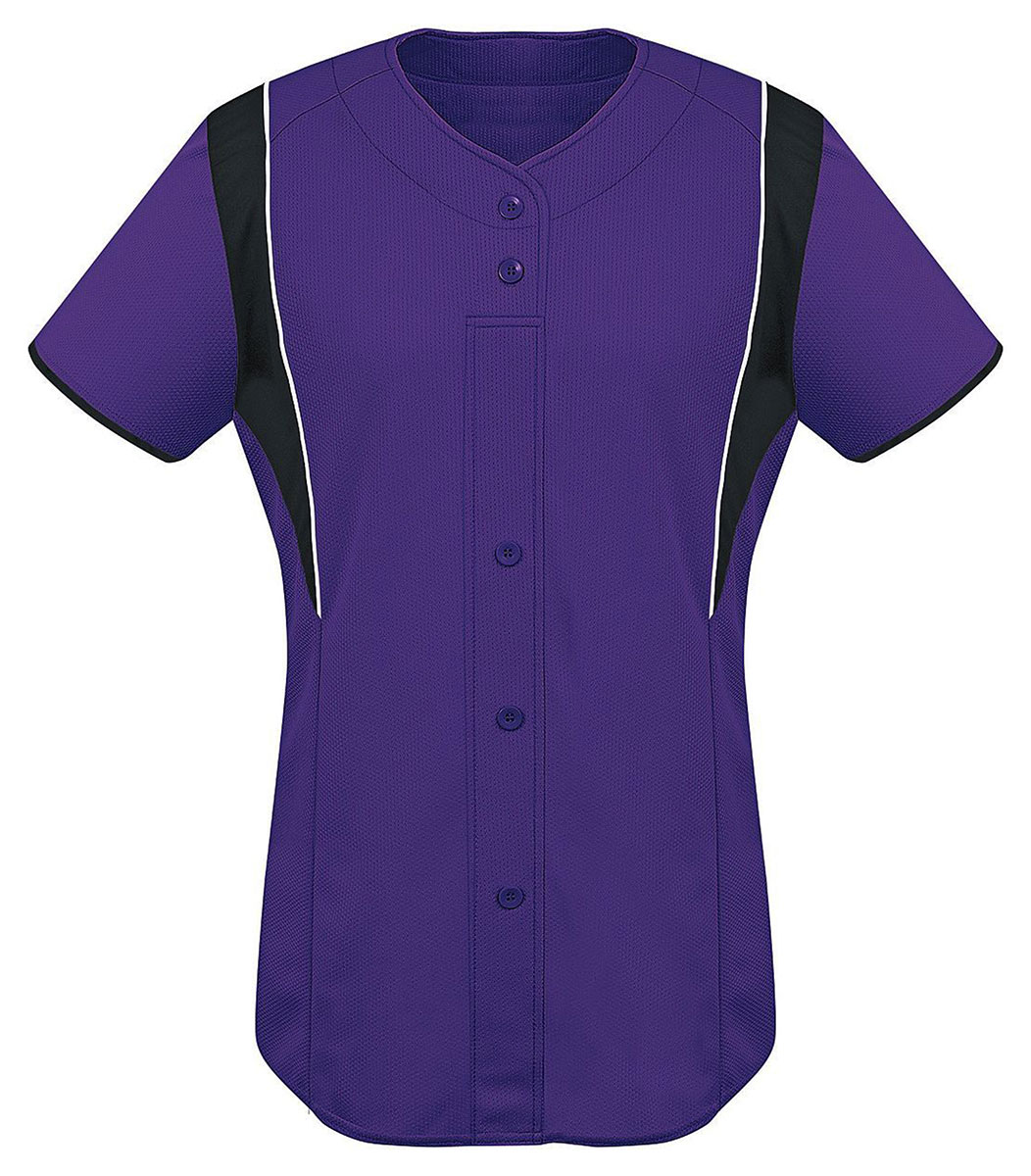 High Five 312142.497.XL Ladies Faux Front Softball Jersey, Purple ...