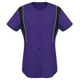 thumbnail image 1 of High Five 312142.497.XL Ladies Faux Front Softball Jersey, Purple & Black & White - Extra Large, 1 of 1