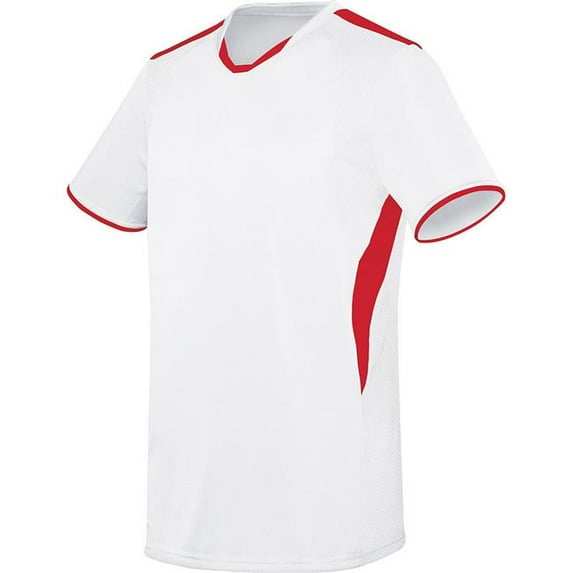 High Five 322891.235.L Youth Globe Jersey, White & Scarlet - Large