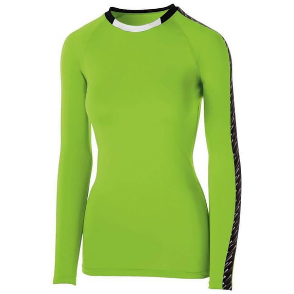 High Five 342202.680.2XL Ladies Spectrum Long Sleeve Jersey - Lime, Black & White - 2XL