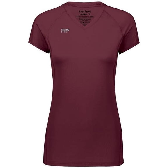 High Five 342222.745.3XL Ladies Truhit Short Sleeve Jersey, Maroon - 3XL