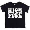 thumbnail image 1 of High Five 5th Birthday Groovy Birthday Shirt for Toddler & Youth Boys & Girls Black Shirt 5-6, 1 of 2