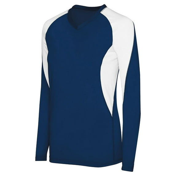 High Five M Girls Long Sleeve Court Jersey Navy/White 342183