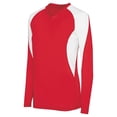 thumbnail image 1 of High Five M Girls Long Sleeve Court Jersey Scarlet/White 342183, 1 of 2