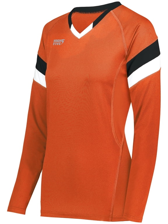 High Five M Ladies TruHit Tri-Color Long Sleeve Jersey Orange/Black/White 342242