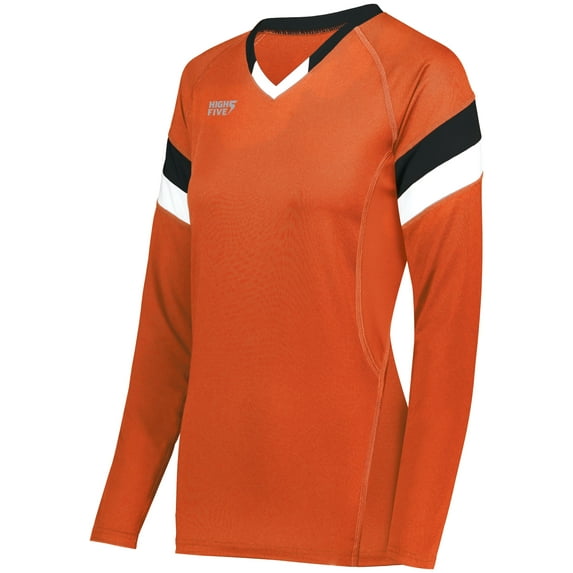 High Five M Ladies TruHit Tri-Color Long Sleeve Jersey White/Black/Graphite 342242