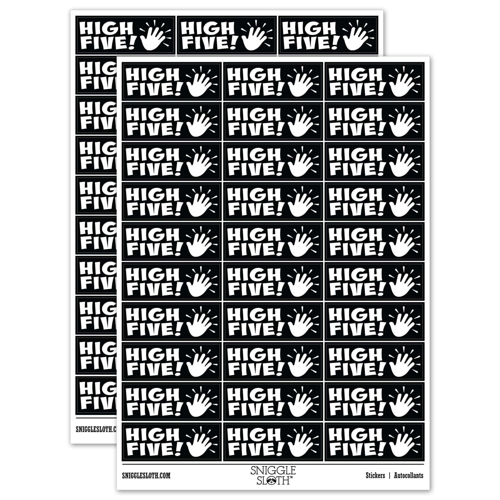 High Five Teacher Student School Sticker Set - Black - Matte Finish - 1 ...