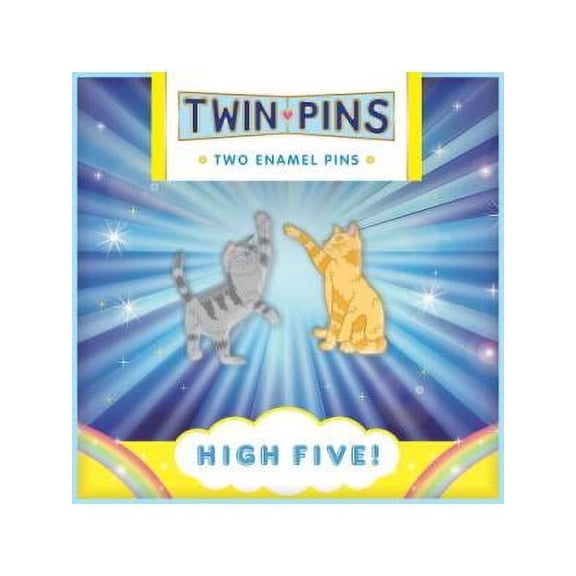 High Five Twin Pins : Two Enamel Pins (Cat Pins, Cat Decorations, Cat Gifts for Cat Lovers, Cat Accessories) (General merchandise)