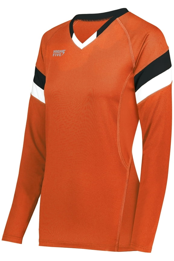 High Five XL Ladies TruHit Tri-Color Long Sleeve Jersey Navy/Scarlet/White 342242